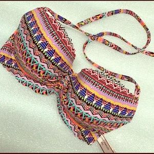 Victorias Secret Halter Bikini Top Zig Zag Foil
